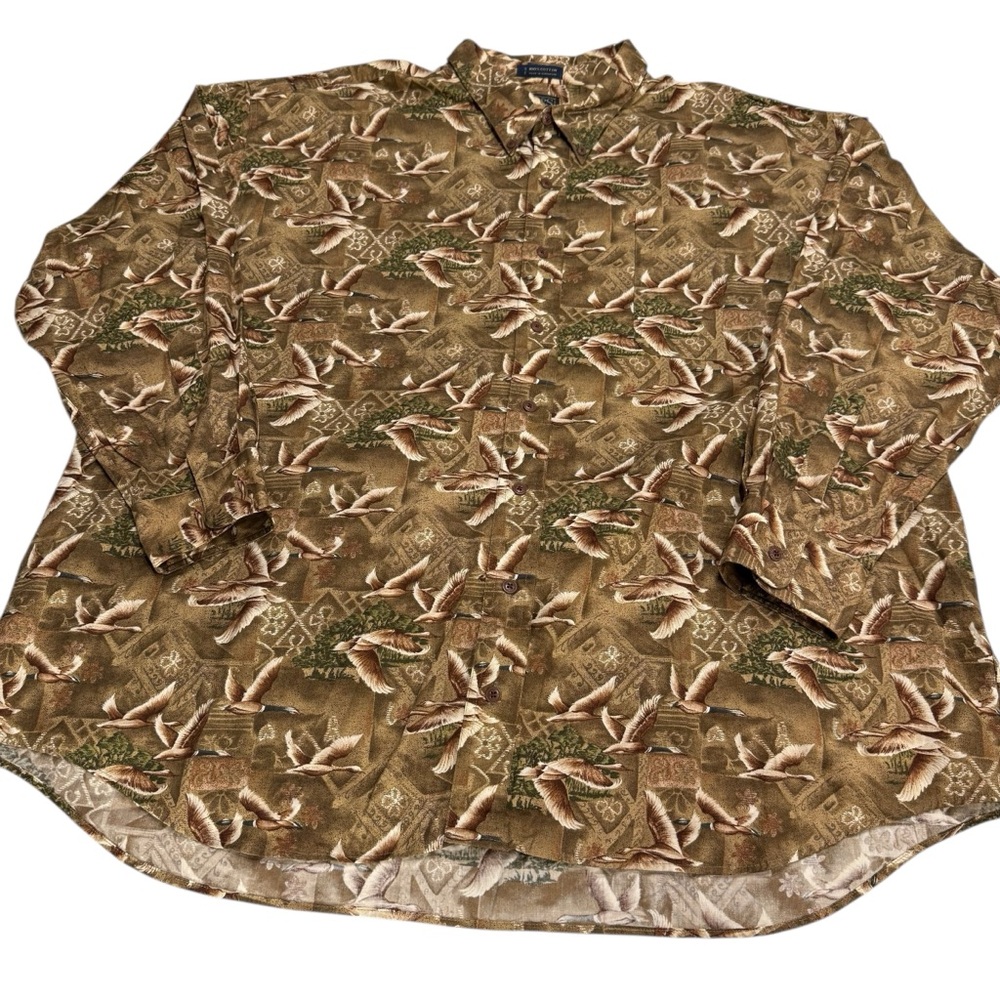 VTG Chaps Ralph Lauren Waterfowl AOP Men's Sz 2XB Big & Tall Shirt Ducks 90s